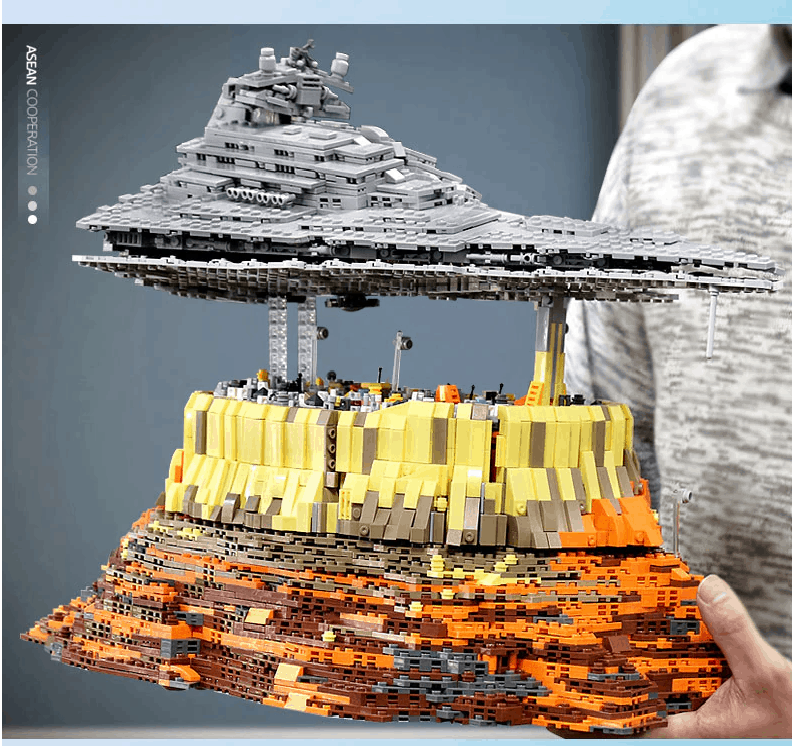Star Wars Destroyer Empire Ship Over Jedha City Building Blocks Sets MOC 18916 