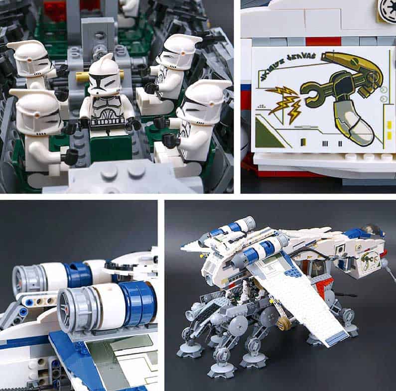 1788pcs Star Republic Dropship AT-OT Wars Walker Toy Model Building Blocks Set 