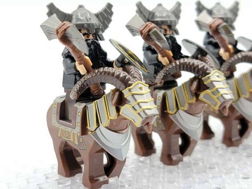 Lord of the rings hobbit dwarf minifigures ram riders army kids toy gift 4