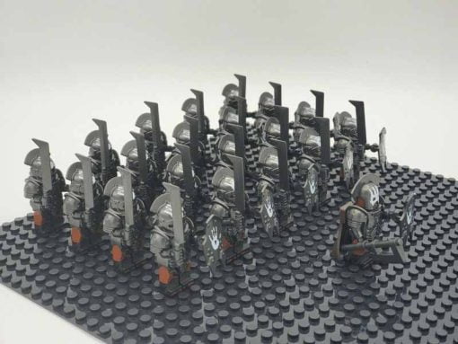Lord of the rings hobbit orc minifigures uruk hai heavy sword army kids toy gift 4