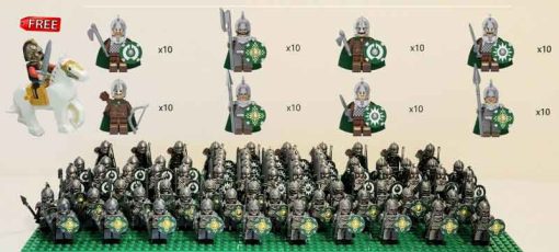 Lord of the rings hobbit rohan minifigures kings guard army battalion kids toy gift king theoden 4