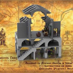 MOC 41261 C4990 helms deep ucs scale fortress Lord of the Rings Hobbit rohan Battle of Hornburg Building Blocks Kids Toy 4