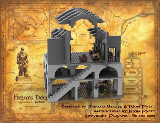 MOC 41261 C4990 helms deep ucs scale fortress Lord of the Rings Hobbit rohan Battle of Hornburg Building Blocks Kids Toy 4