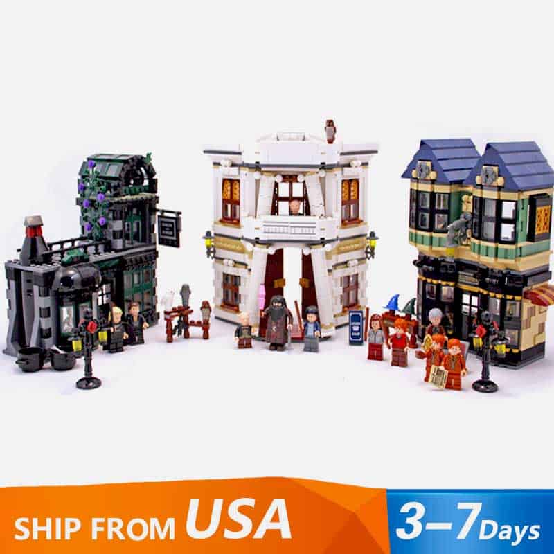 New 100% Complete HARRY POTTER Diagon Alley Building Toy Brick Set 10217 Toys NR 