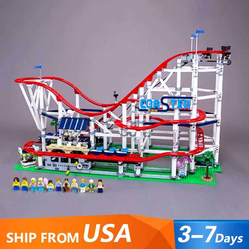 The Roller Coaster 10261 Theme Park Street View Ideas Creator Expert Series  4124Pcs Modular Building Blocks Kids Toy Gift 15039