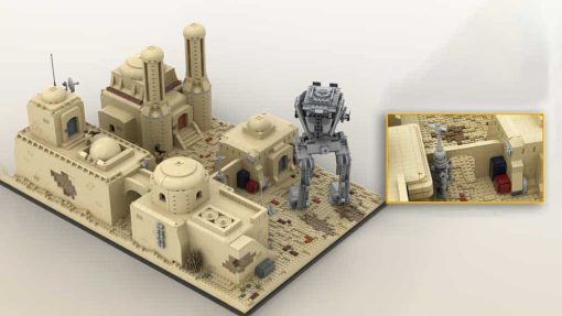 Star Wars Tatooine Mos Eisley Cantina MOC 53045 C5175 UCS Architecture City street View Modular Building Blocks Kids Toy 4