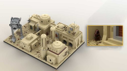 Star Wars Tatooine Mos Eisley Cantina MOC 53045 C5175 UCS Architecture City street View Modular Building Blocks Kids Toy 5
