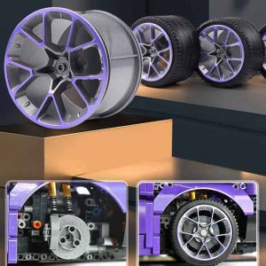 Bugatti Chiron Technic Super Purple Race Car 0016 42083 Hyper Car Building Blocks Kids Toy 3