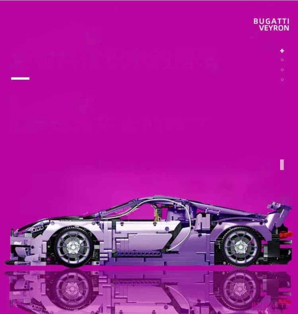 Bugatti Chiron Technic Super Purple Race Car 0016 42083 Hyper Car Building Blocks Kids Toy 5