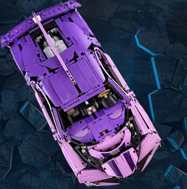 Bugatti Chiron Technic Super Purple Race Car 0016 42083 Hyper Car Building Blocks Kids Toy 6