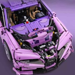 Bugatti Chiron Technic Super Purple Race Car 0016 42083 Hyper Car Building Blocks Kids Toy 7