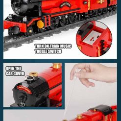 Mould King Hogwarts Express Train YX 12010 Magic Motor Building Blocks Bricks Kids Toy Gift 3