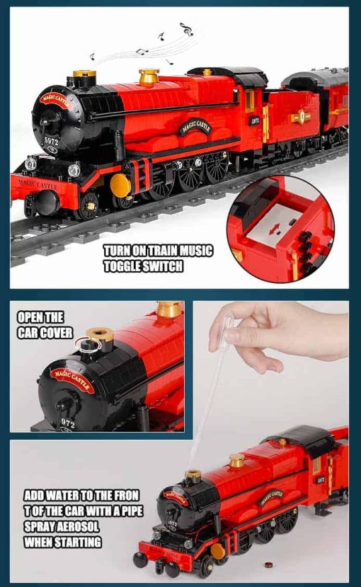 Mould King Hogwarts Express Train YX 12010 Magic Motor Building Blocks Bricks Kids Toy Gift 3