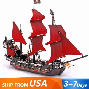 Details about   Black Pearl Ship Boat Queen Anne's Revenge Pirates Caribbean Building Block Toy 