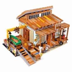 Old Fish House Shipyard PANGU PG 12004 Ideas Creator Street View Building Blocks Kids Toy 3 800x800 1