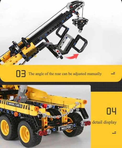 Mould King 17011 Tow Truck Technic Crane Building Blocks Kids Toys