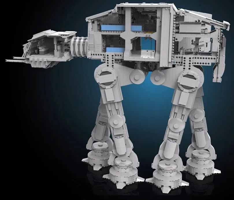 Mould King 21015 Star Wars Mandalorian AT AT Walker With Interior UCS  6919Pcs Building Blocks Kids Toy Gift 75313