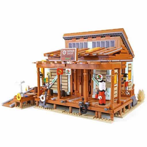 Old Fish House Shipyard PANGU PG 12004 Ideas Creator Street View Building Blocks Kids Toy 2