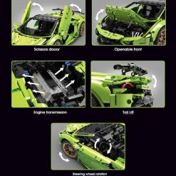 Super 18K Lamborghini Huracan Evo Spyder K131 Race Hyper Car Technic Building Blocks Kids Toy 4 800x800 1