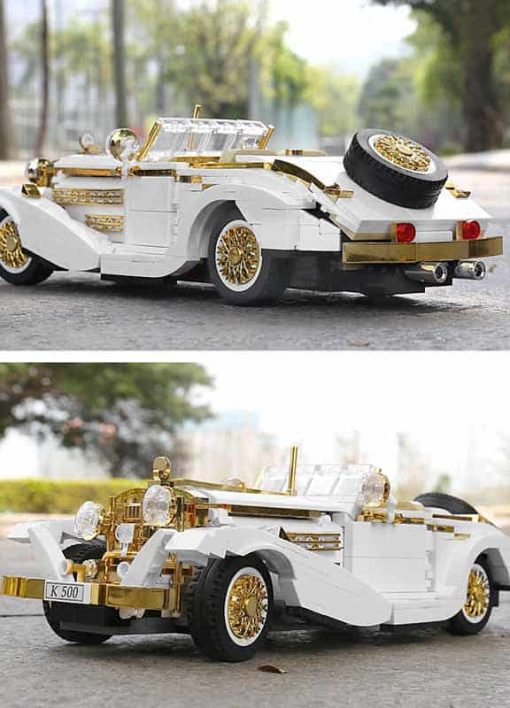 mould king 10003 k500 Mercedes Benz Technic Vintage classical Race Car Building Blocks Bricks Kids Toy 6
