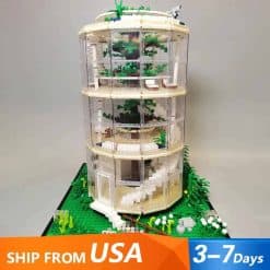 HENGTAI 85016 Forest Villa Glass Tree house Ideas Creator Street View Modular Building Blocks Kids Toys