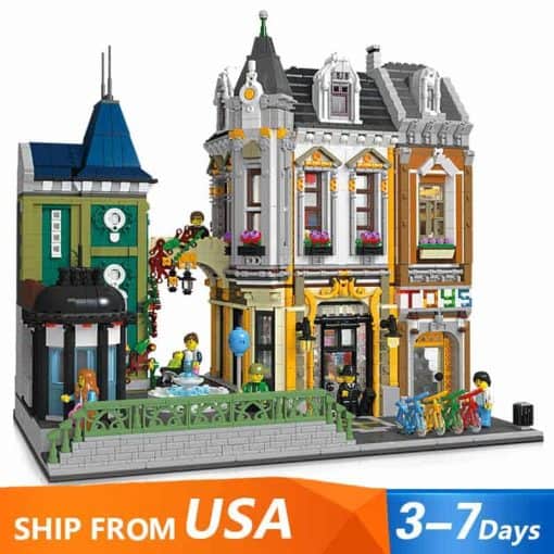 JIESTAR 89112 Toy Store AFOL Square City Street View Ideas Creator Modular Building Blocks Kids Toys