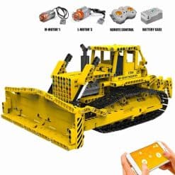 Mould King 17027 Bulldozer Caterpillar D8K MOC 74666 Construction Vehicle Technic Remote Control Building Blocks Kids Toys