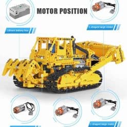 Mould King 17027 Bulldozer Caterpillar D8K MOC 74666 Construction Vehicle Technic Remote Control Building Blocks Kids Toys