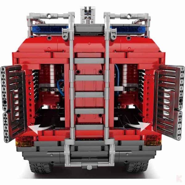 Mould King 19004 Airport Crash Tender Pneumatic Rescue Vehicle Technic MOC 446 Building Blocks Kids Toy