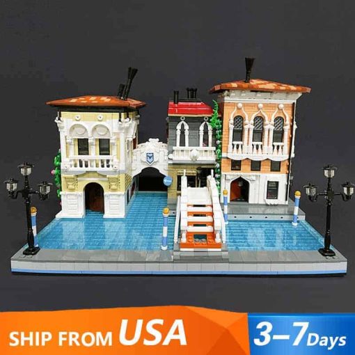 Jiestar 89122 The Little Venice City Street View Ideas Creator Modular Building Blocks Kids Toys