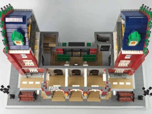 Jiestar 89123 Red Brick University City Street View Ideas Creator Modular Building Blocks Kids Toys