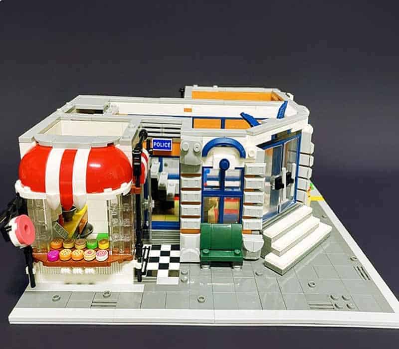 Corner Police Station Jiestar 89134 City Street View Ideas Creator Expert  Series 3080Pcs Modular Building Blocks Kids Toy Gift