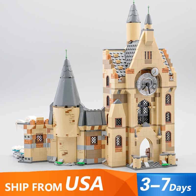 Harry Potter Hogwarts Castle Clock Tower Building Bricks Toy With Figures 