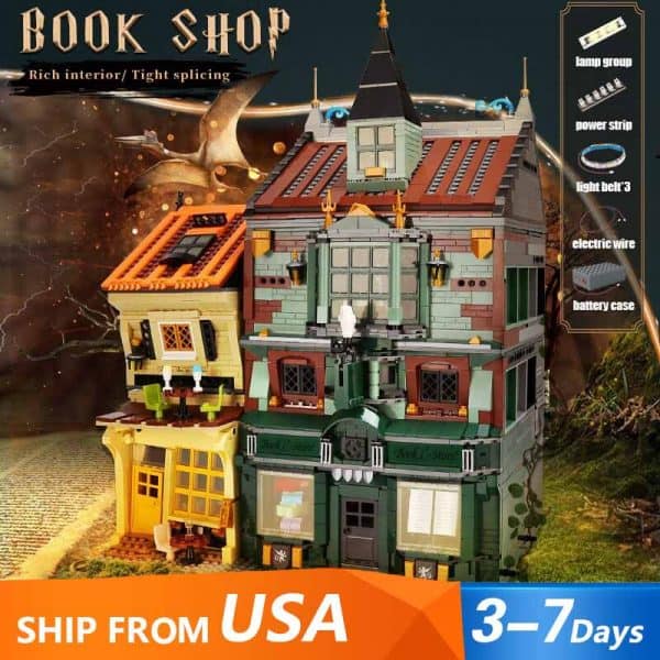 Harry Potter Mould King 16040 Magic Book Shop Flourish and Blotts Modular Building Blocks Bricks Kids Toy