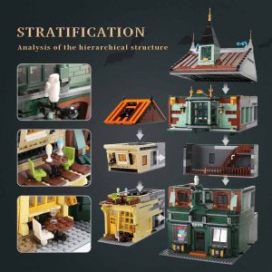Harry Potter Mould King 16040 Magic Book Shop Flourish and Blotts Modular Building Blocks Bricks Kids Toy