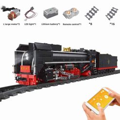 Mould King 12003 QJ Steam Locomotive Train Ideas Technic RC Building Blocks Kids Toy