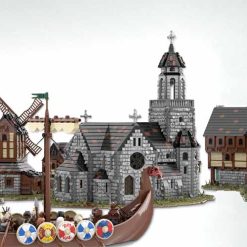 Medieval City MOC-78113 Town Expansion Architecture Townhall Modular Building Blocks Kids Toy