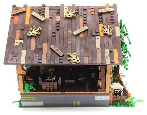 Funwhole Wood Cabin FH9001 With Lights Nova Town City Creator Modular Building Blocks