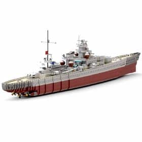 WW2 German Gneisenau 1:200 MOC-15423 Military Warship Battleship ...