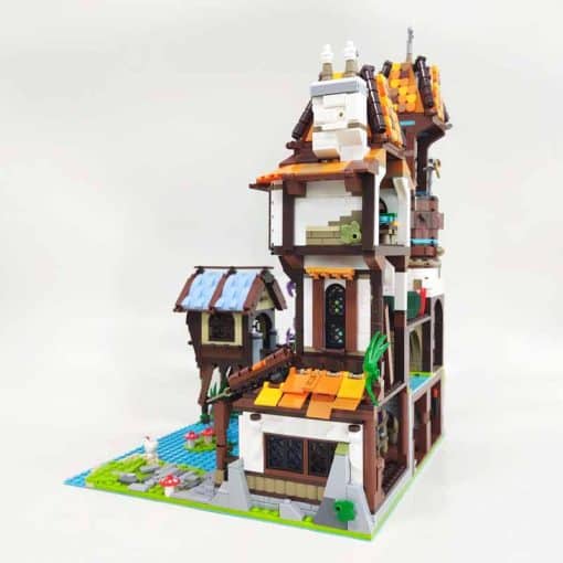 Jiestar 89149 The Medieval Riverside Scholars Ideas Creator Street View Modular Building Blocks Kids Toy