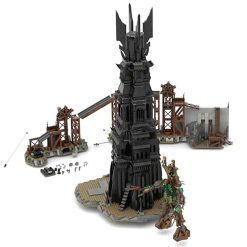 Lord of the Rings Hobbit Pinnacle of Orthanc with Orc Forge of Isengard MOC-33442 MOC-33532 USC Building Blocks Kids Toy