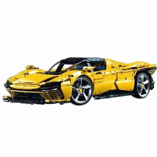 Ferrari Daytona Yellow SP3 8:1 43143 Technic Super Sports Race Car Hyper Car Building Blocks Kids Toy