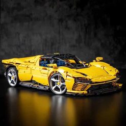 Ferrari Daytona Yellow SP3 8:1 43143 Technic Super Sports Race Car Hyper Car Building Blocks Kids Toy