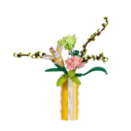 JAKI 2652 Flower Bouquet Vase Ideas Creator Botanical Plant Building Blocks Kids Toy