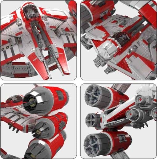 Mould King 21047 Interstellar Ring Fighter Star Wars Jedi Star Fighter Hyper Rings Building Blocks