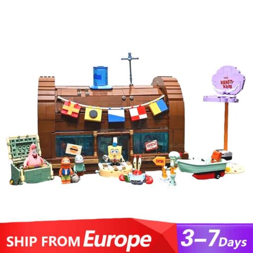 AREA-X AB0027 SpongeBob SquarePants the Krusty Krab Restaurant Ideas Creator Building Blocks Kids Toy