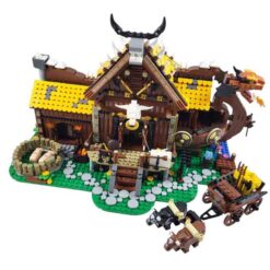 MORK 033051 The Viking House Cottage Medieval Architecture Modular Building Blocks Kids Toy