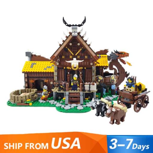 MORK 033051 The Viking House Cottage Medieval Architecture Modular Building Blocks Kids Toy