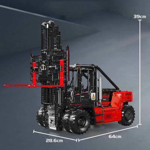 Mould King 17045 Remote Controlled Electric Red Heavy Duty Stacker Forklift With Motor