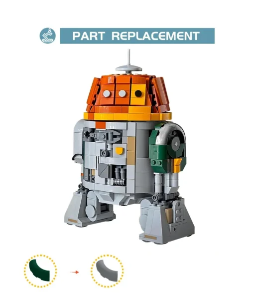 Star Wars MOC-180291 C1-10P Chopper Robot 75379 Mandalorian 980Pcs Building Blocks Bricks Kids Toy 5